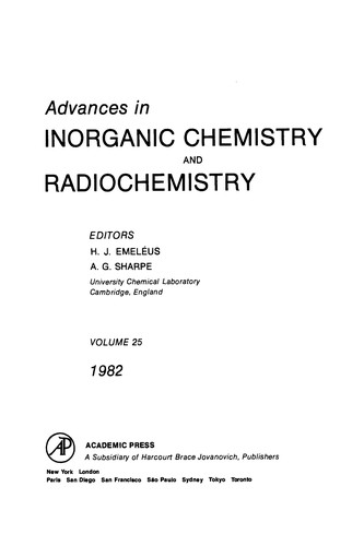 Cover for Advances in inorganic chemistry and radiochemistry.