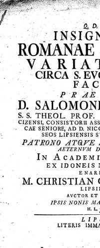 Cover for Insigniores Romanae Ecclesiae variationes circa S. Eucharistiam factas