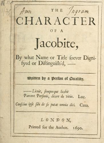 Cover for character of a Jacobite