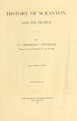 Cover for History of Scranton and its people