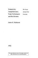 Cover for Productivity, competitiveness, trade performance and real income