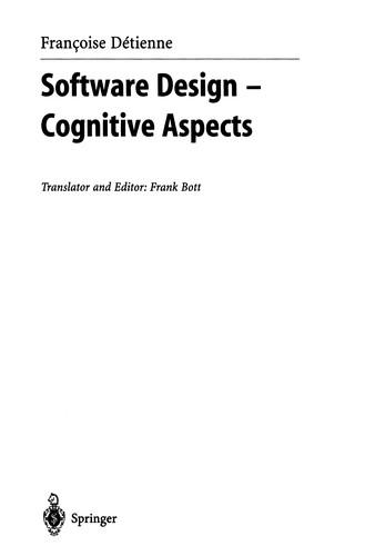 Cover for Software Design - Cognitive Aspects
