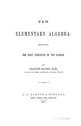 Cover for New Elementary Algebra: Embracing the First Principles of Science