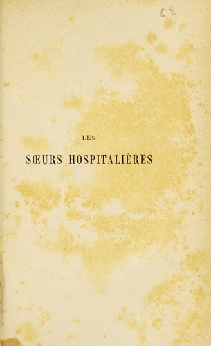 Cover for Les soeurs hospitali©·res