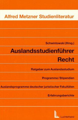 Cover for Auslandsstudienführer Recht.