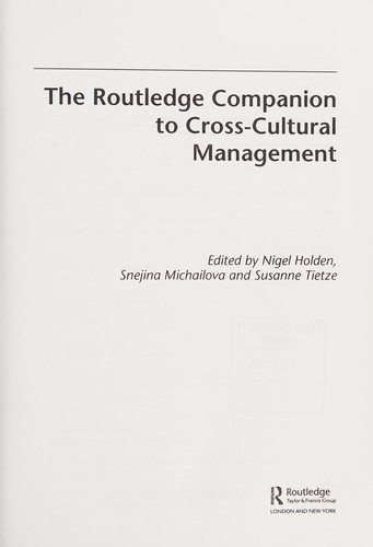 Cover for Routledge Companion to Cross-Cultural Management