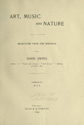 Cover for Art, music and nature