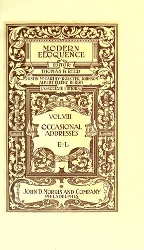 Cover for Modern eloquence