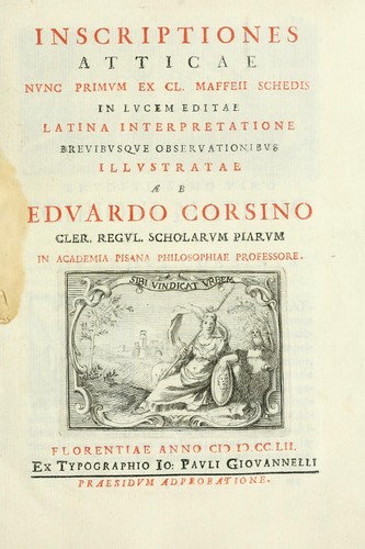 Cover for Inscriptiones Atticae