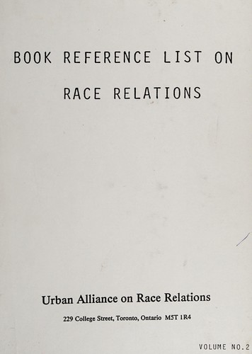 Cover for Book reference list on race relations