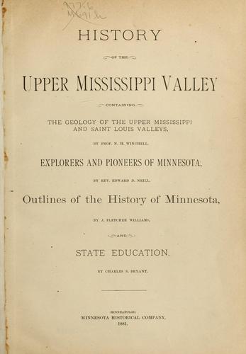 Cover for History of the upper Mississippi Valley