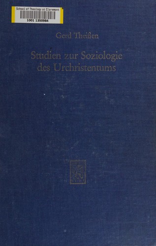 Cover for Studien zur Soziologie des Urchristentums