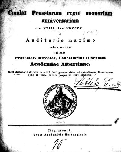 Cover for De terminationum tertiae declationis vicissitudine dissertatio quarta