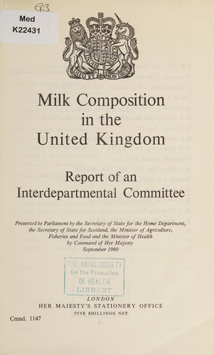 Cover for Milk composition in the United Kingdom