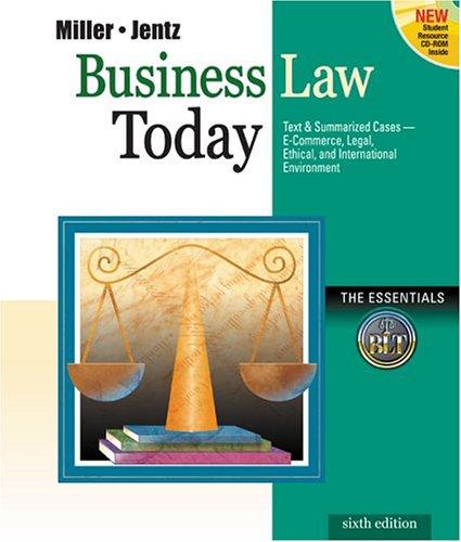 Cover for Business Law Today, The Essentials