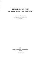 Cover for Rural land use in Asia and the Pacific
