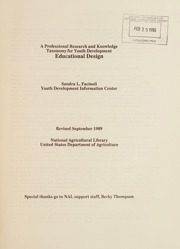 Cover for Educational design