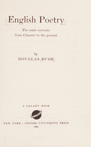 Cover for English Poetry