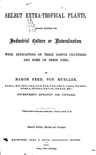 Cover for Select Extra-tropical Plants Readily Eligible for Industrial Culture Or Naturalization