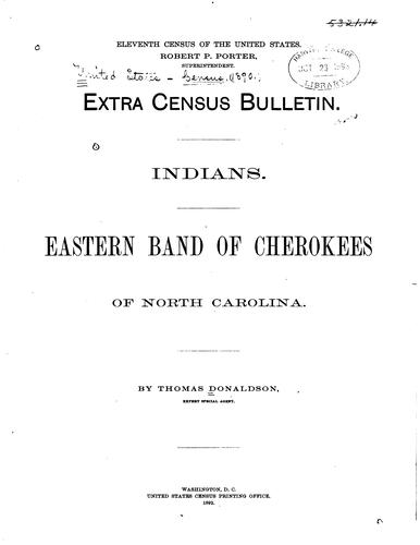 Cover for Eastern band of Cherokees of North Carolina.