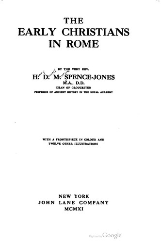 Cover for The early Christians in Rome