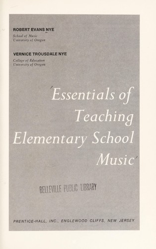 Cover for Essentials of teaching elementary school music
