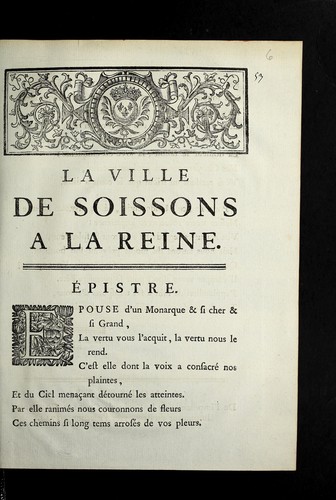 Cover for La ville de Soissons a la reine