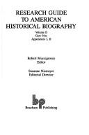Cover for Research guide to American historical biography
