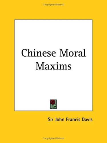 Cover for Chinese moral maxims