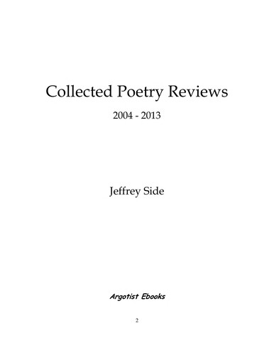 Cover for Collected Poetry Reviews 2004-2013 (Argotist Online e-book)