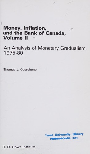 Cover for Money, inflation, and the Bank of Canada, volume II