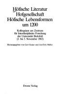 Cover for Höfische Literatur, Hofgesellschaft, höfische Lebensformen um 1200