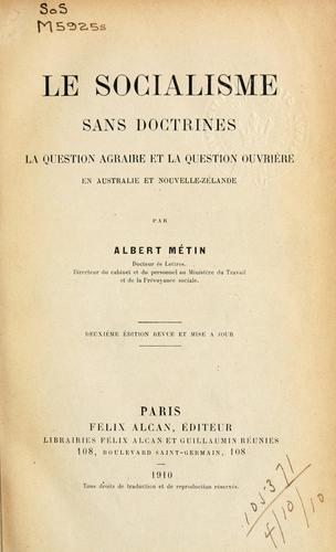Cover for socialisme sans doctrines