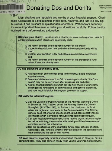 Cover for Donating dos and don'ts