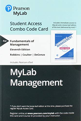 Cover for MyLab Management with Pearson eText -- Combo Access Card -- for Fundamentals of Management