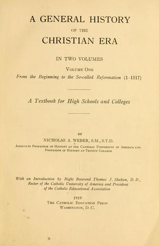Cover for A general history of the Christian era ...