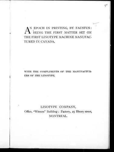Cover for An epoch in printing