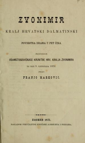 Cover for Zvonimir, kralj hrvatski dalmatinski