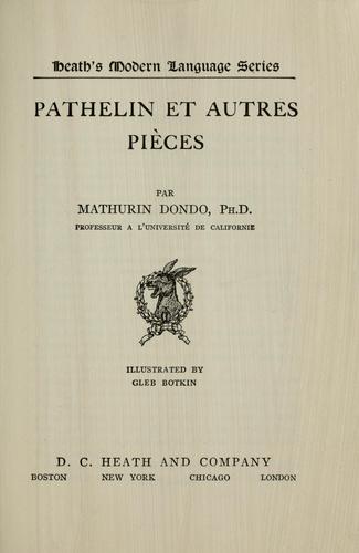 Cover for Pathelin et autres pièces