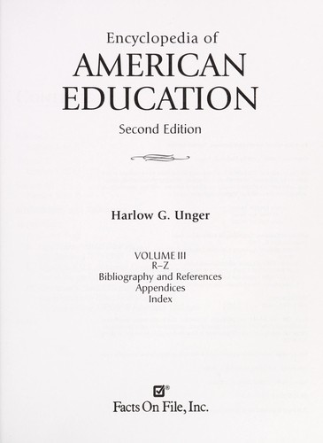 Cover for Encyclopedia of American education