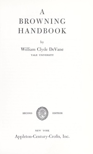 Cover for A Browning handbook.