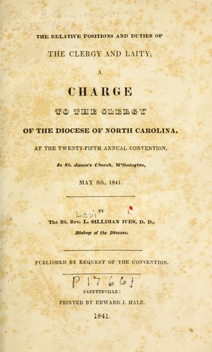 Cover for The relative positions and duties of the clergy and laity