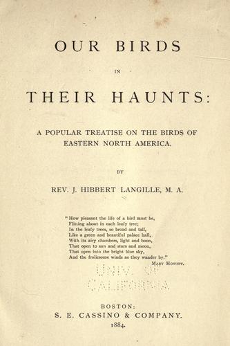 Cover for Our birds in their haunts