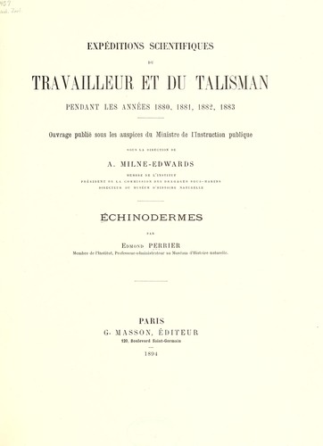 Cover for Échinoderms