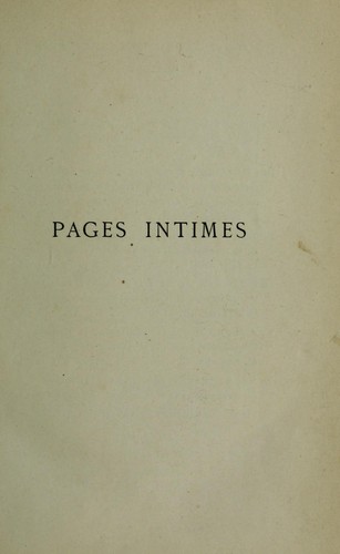 Cover for Pages intimes