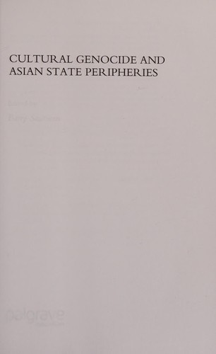 Cover for Cultural genocide and Asian state peripheries