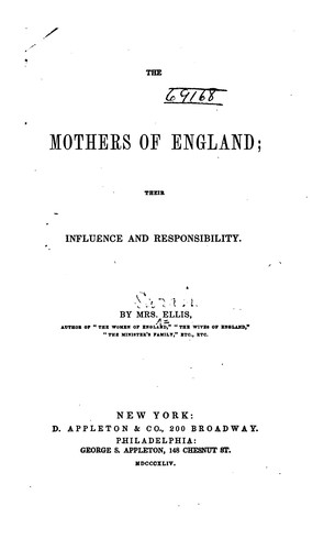 Cover for The Mothers of England: Their Influence and Responsibility
