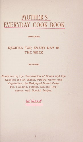 Cover for Mother's everyday cook book