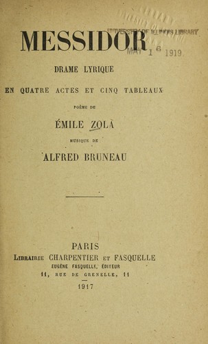 Cover for Messidor, drame lyrique en quatre actes et cinq tableaux