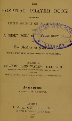 Cover for The hospital prayer book